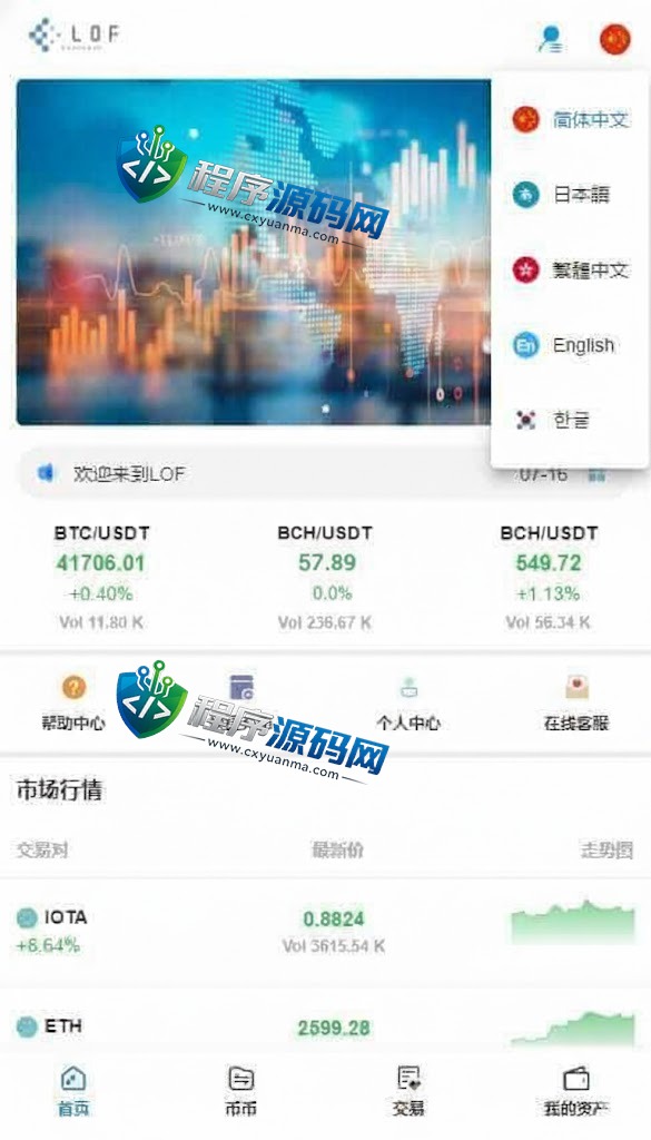 区块链合约LATOKEN交易所源码/USDT秒合约/杠杆系统/C2C法币交易/vue前端全开源