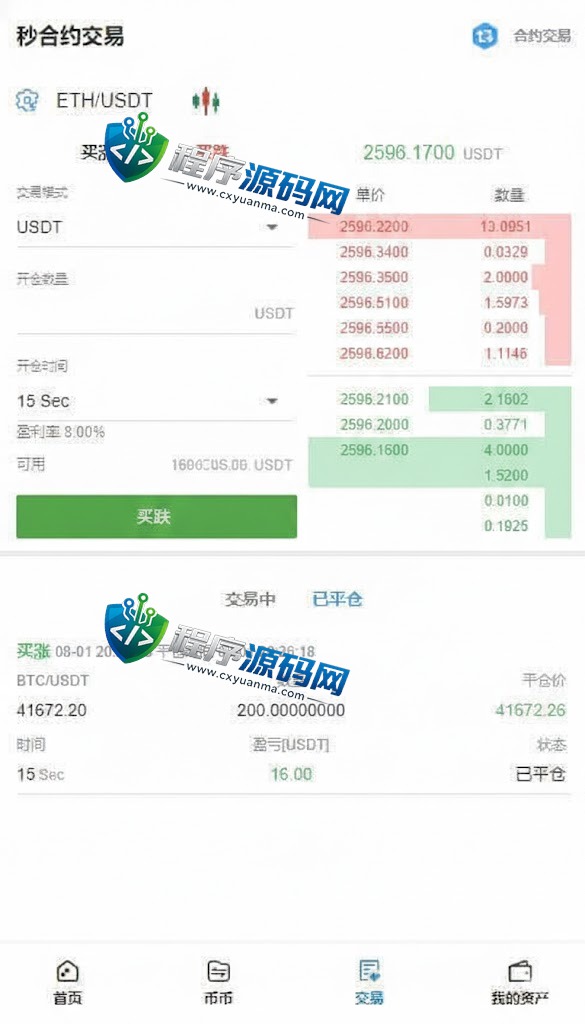 区块链合约LATOKEN交易所源码/USDT秒合约/杠杆系统/C2C法币交易/vue前端全开源