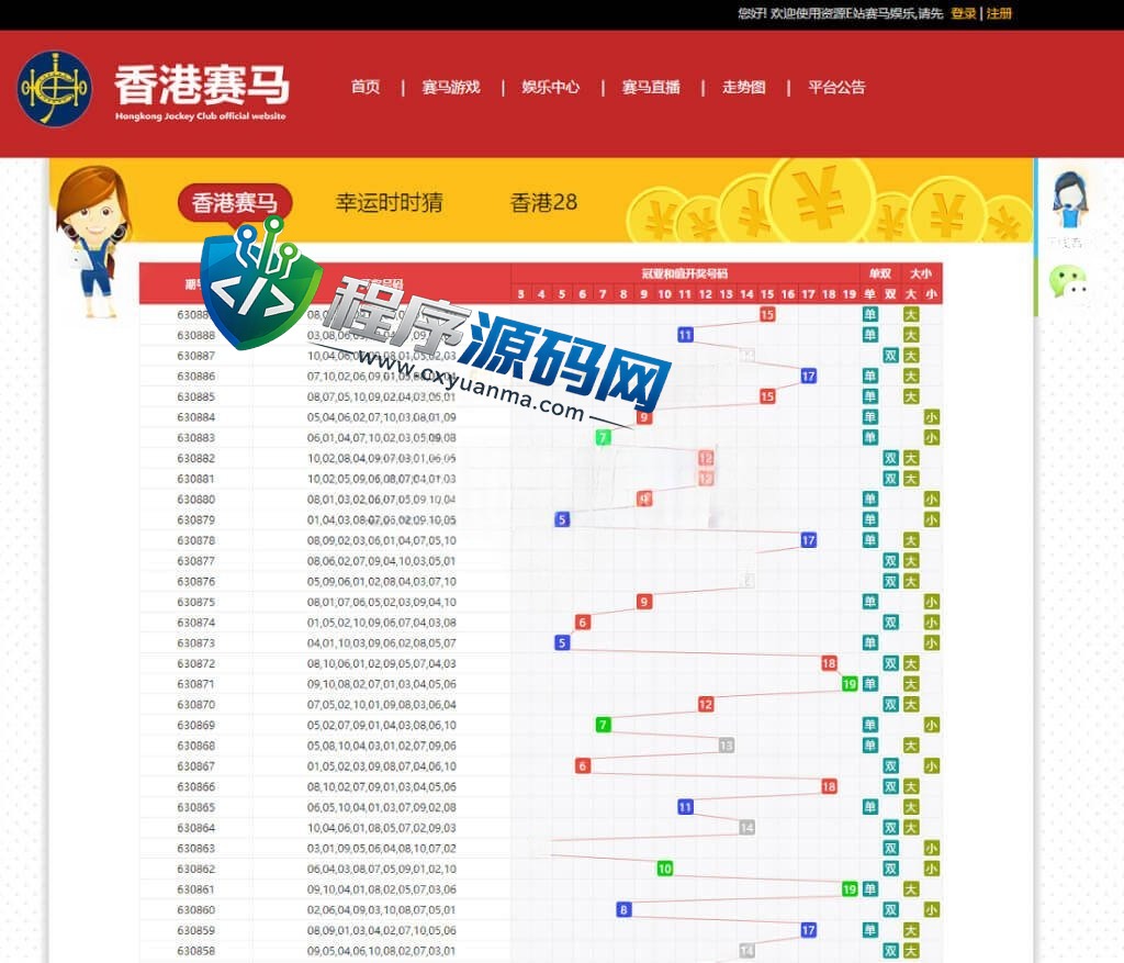 香港赛马竞猜系统源码/含开奖动画效果