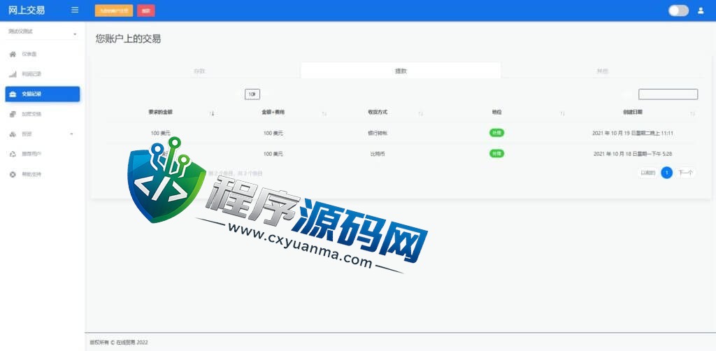 海外版区块链交易源码/理财投资/虚拟币场外交易系统/源码自适应